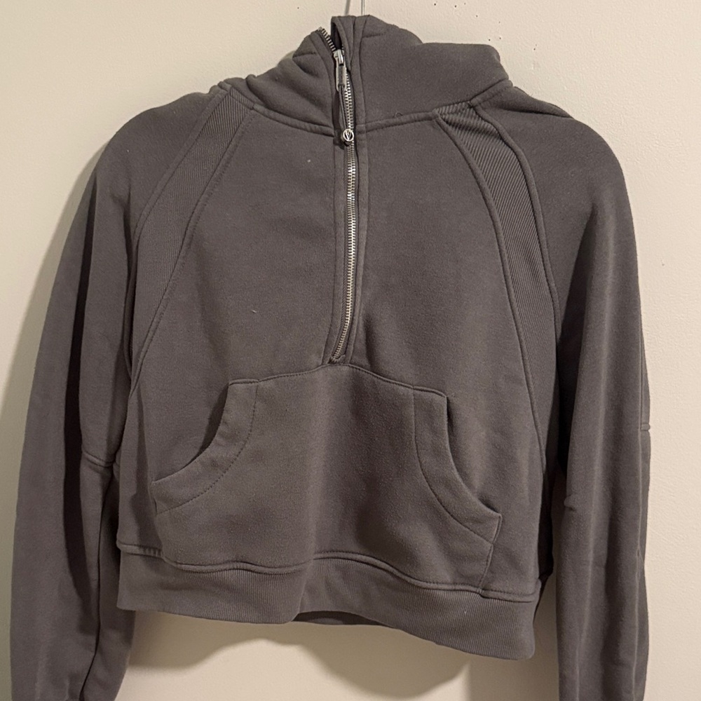 Charcoal Women's Half-Zip Hoodie Sweater